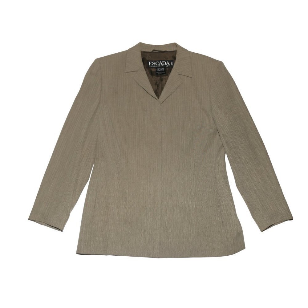 𝅺ESCADA Margaretha Ley Vintage 100% New Wool Arrow Patterned Button Blazer